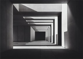 Sklenený obraz - Štvorcový tunel (70x50 cm)
