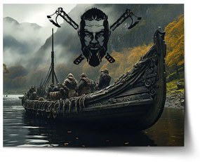 Sablio Plagát Vikingové Loď - 60x40 cm