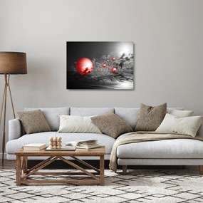 Sklenený obraz červených gulí (70x50 cm)