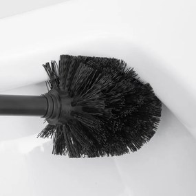 Držiak toaletného papiera s WC štetkou HANK - kov/bambus - čierny