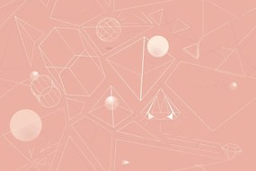 Samolepiaca tapeta ružové geometrické vzory