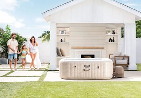 Intex Nafukovacia štvorcová hydromasážna jacuzzi pre 6 osôb 196x71 cm, prémiové príslušenstvo - INTEX 28472
