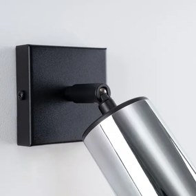 Sollux SL.1366 - Nástenné bodové svietidlo WINX 1xGU10/10W/230V čierna/chróm