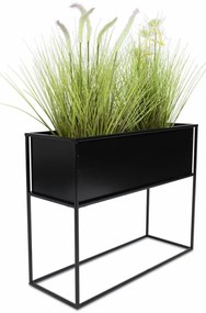 KOVOVÝ KVETINÁČ SO STOJANOM RECT 50X24X64 CM ČIERNA