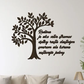 dřevo života Drevený strom Rodina sú korene Farebný vzor: Biela, Rozmery (cm): 79x60