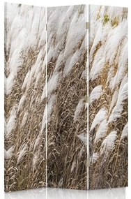 Ozdobný paraván Meadow Beige - 110x170 cm, trojdielny, obojstranný paraván 360°