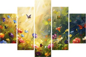 Obraz - Jarná kvetinová lúka, maľba (150x105 cm)