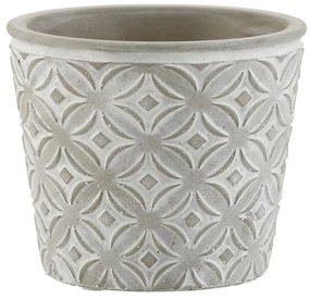Šedý keramický kvetináč s orient vzorom - 12*12*10,5 cm
