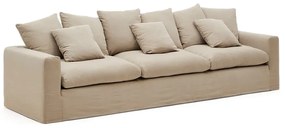 Béžová ľanová pohovka 340 cm Nora – Kave Home
