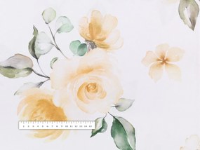 Biante Teflónový obdĺžnikový obrus TF-043 Žlté ruže na bielom 50x100 cm
