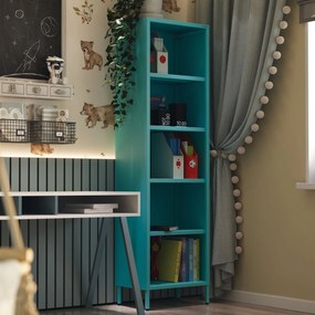 Knižnica do obývačky MARIO, 500 x 1800 x 350 mm, Modern: morská farba