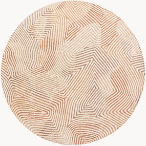 Prateľný okrúhly koberec do interiéru/exteriéru Coral
