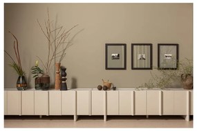 Krémovobiely modulárny TV stolík z borovicového dreva 200x53 cm Basu – WOOOD