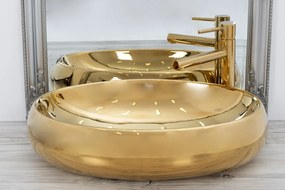 REA MELANIA 60x41 GOLD/GOLD pultové umývadlo