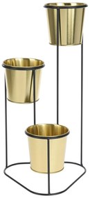KOVOVÝ KVETINÁČ SO STOJANOM GOLD 46,5X23,5 CM ZLATÁ/ČIERNA