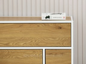 Komoda Soren Kom (dub + biela). Akcia -21%. Vlastná spoľahlivá doprava až k Vám domov. 1110773