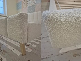 Čalúnená manželská posteľ Safar - krémová Rozmer: 140x200