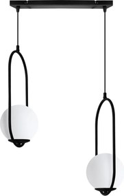 Závesné svietidlo Florence, 2x biele sklenené tienidlo, b, UI