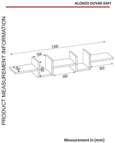 Nástenná polica ALONZA 130 cm biela