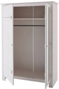 Biela šatníková skriňa z borovicového dreva so zrkadlom 120x170 cm Bertram – Støraa