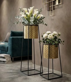 Sada 2 ks kvetinových stojanov Couple Cup čierno-zlatá