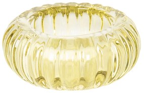 Žltý sklenený svietnik na čajovú svíčku - ∅ 9 * 3 cm