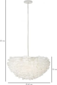 Závesný luster Feathry 60 cm biely