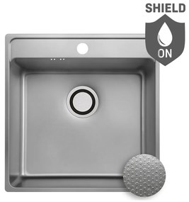 Laveo Besos, 1-komorový nerezový drez 480x490x210 mm, ľanová povrchová štruktúra, brúsená oceľ, LAV-SLB_310T