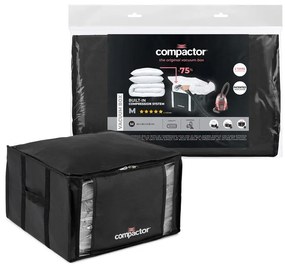 Čierny úložný box na oblečenie Compactor XXL Black Edition 3D Medium, 125 l
