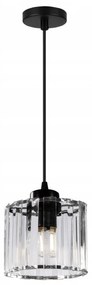 Toolight Toolight, Krištáľová závesná lampa E27 60W APP511-1CP, čierna, OSW-08551