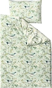 Bavlnené obliečky FLORIBIRD POLY zelené Rozmer obliečky: 70 x 90 cm | 140 x 200 cm