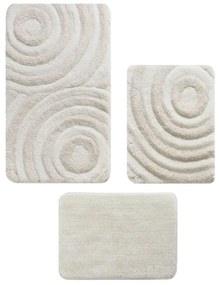 Béžové kúpeľňové predložky v súprave 3 ks 60x100 cm Wave – Foutastic