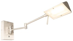 Dizajnová nástenná lampa oceľ vrátane LED stmievateľná - Notia