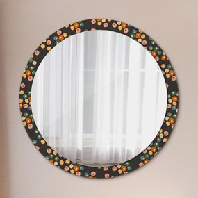 Okrúhle ozdobné zrkadlo Kvetinové bodky fi 100 cm