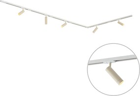 Moderný koľajnicový systém s 5 bodovými svetlami biely s béžovou 1-fázový GU10 35mm - Iconic Jeana Luxe