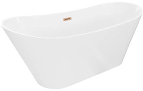 Mexen Dora, voľne stojaca vaňa 170 x 75 cm, biela, medený matný prepad, 52071707500-65