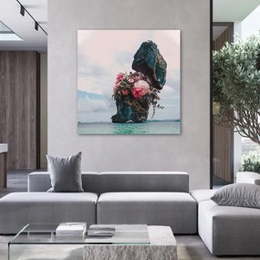 Gario Obraz na plátne Skala s kvetmi - Zehem Chong Rozmery: 30 x 30 cm