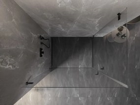 Mexen Lunar-B Duo výklopný sprchový kút 90 x 75 cm, číre sklo, čierna matná, 832-090L-075P-70-00