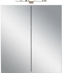 Antracitová závesná/so zrkadlom kúpeľňová skrinka 60x71 cm Arcena – Germania