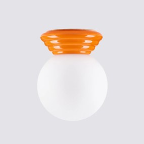 Stropné svietidlo Zori, 1x biele sklenené tienidlo, or