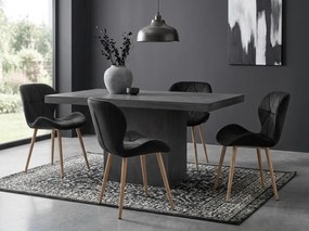 Jedálenská stolička MANGO VELVET, čierna