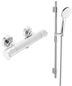 Sprchová batéria SAT Dark so sprchovacím setom 150 mm chróm SATBSDA268CRSET1