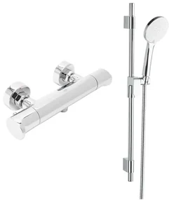 Sprchová batéria SAT Dark so sprchovacím setom 150 mm chróm SATBSDA268CRSET1