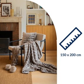 Taupe deka z mikroplyšu 150x200 cm Wave – Tiseco Home Studio