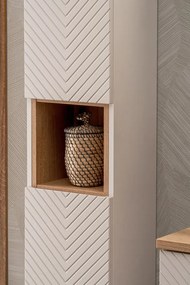 Vysoká závěsná koupelnová skříňka Viva Cashmere 80-03-2D kašmírová