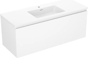Mexen Orio, kúpeľňová skrinka 120 cm s umývadlom Otis, 1 zásuvka, biela matná, 91A10-12047-1-BF01-W18M01