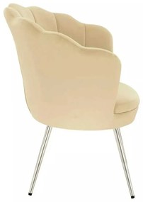 LuxuryForm DESIGN Kreslo FREY VELUR so striebornými nohami - medové
