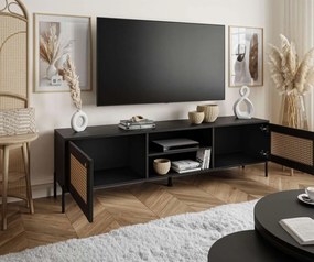 TV STOLÍK THEO S VIEDENSKÝM VÝPLETOM ČIERNY 180 cm