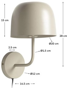 Béžová nástenná lampa Kave Home Alish