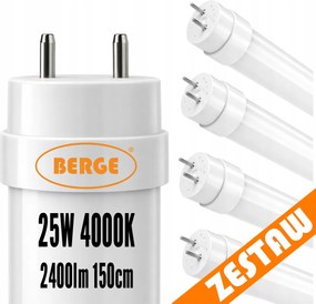 4x LED trubice 150cm 25W 2500lm 4000K - nieutrálná biela